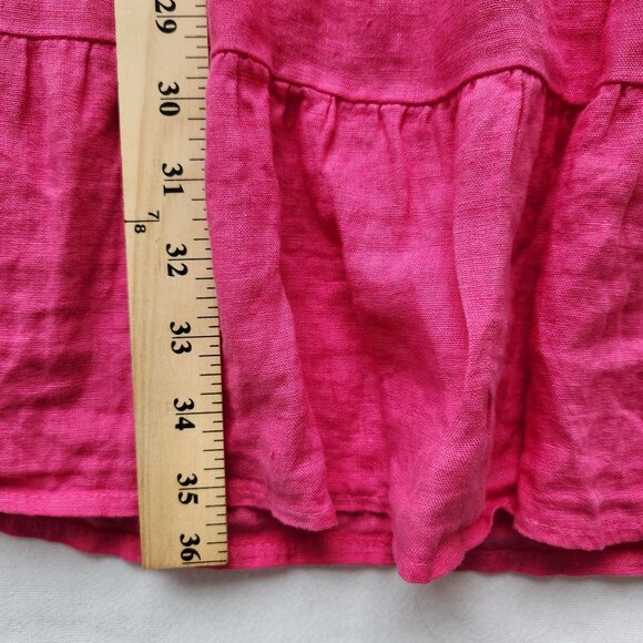 Bellambra Bright Pink Sleeveless Tiered Linen Dress Bow Coquette Elle Woods Cute - Picture 11 of 11